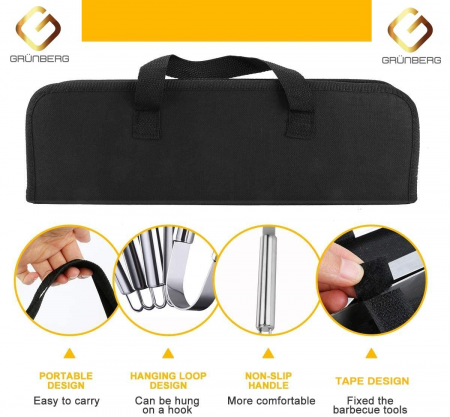 Set ustensile din inox, pentru gratar, 5 piese [2]