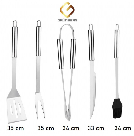 Set ustensile din inox, pentru gratar, 5 piese [3]