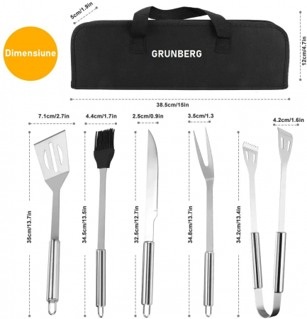 Set ustensile din inox, pentru gratar, 5 piese [1]