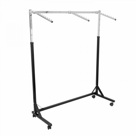 Stendere imbracaminte - Stender din metal cu 3 brate de expunere, reglabil, vopsit negru, 1129