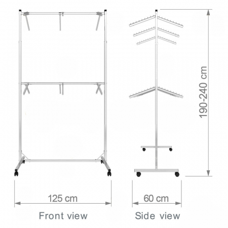 Stender din metal, cu 12 suporti de expunere, vopsit negru, 1125 [1]