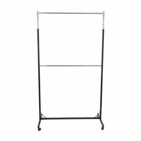Stender din metal, cu 2 bare, reglabil, vopsit negru, 1117 [1]