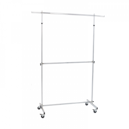 Stendere imbracaminte - Stender din metal, cu 2 bare reglabile, cu extesii laterale, cromat, 2105