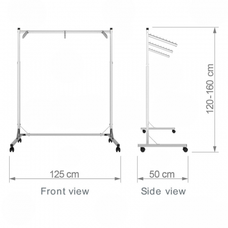 Stender din metal cu 3 brate de expunere, reglabil, cromat, 1130 [2]