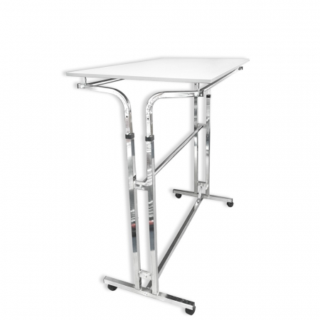 Stendere imbracaminte - Stender din metal, cu doua bare laterale, cu polita din PAL, regalabil, cromat, 210029353