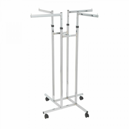 Stendere imbracaminte - Stender din metal cu suporti drepti, reglabil, crom, 1101