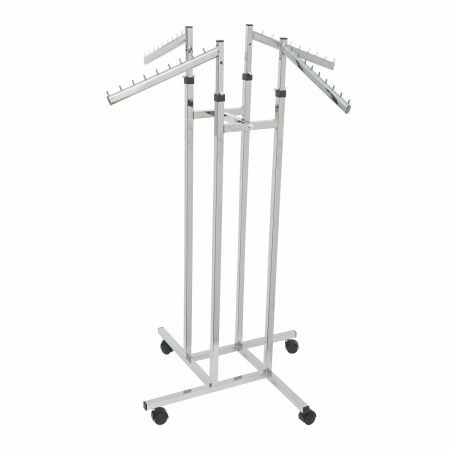 Stendere imbracaminte - Stender din metal cu suporti inclinati, reglabil, crom, 1102