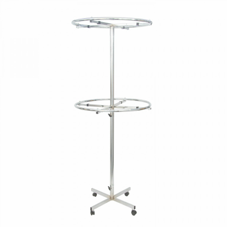 Stendere imbracaminte - Stender din metal, cerc, rotativ, dublu, cromat, 1109
