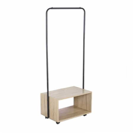 Suport metalic cu rafturi pentru umerase si incaltaminte 64,5 x 40 x 152 cm, metal si PAL [1]