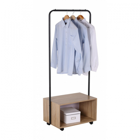 Suport metalic cu rafturi pentru umerase si incaltaminte 64,5 x 40 x 152 cm, metal si PAL [0]