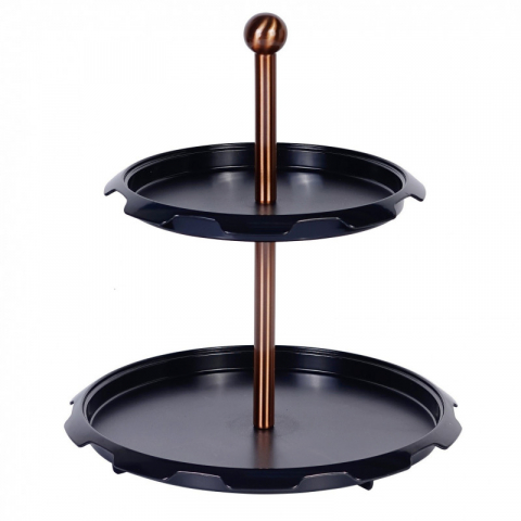 Suport pentru prajituri, din metal si plastic, cu doua niveluri, 30 x 30 x 32 cm, Grunberg GR3230 [0]