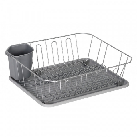 Suport vase, din metal si plastic, cu tava si suport tacamuri, 32.50 x 36.50 x 13 cm, Grunberg GR3235 [0]