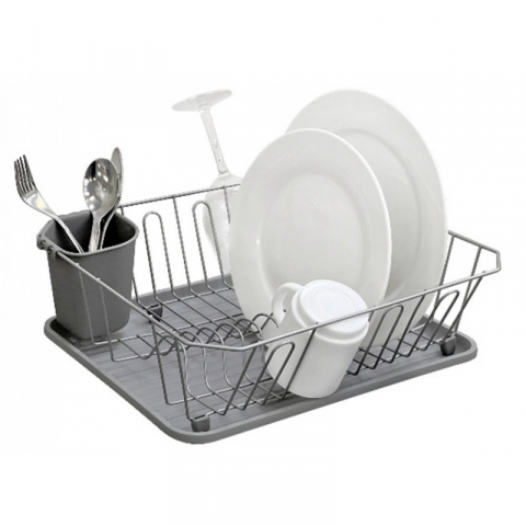 Suport vase, din metal si plastic, cu tava si suport tacamuri, 32.50 x 36.50 x 13 cm, Grunberg GR3235 [1]