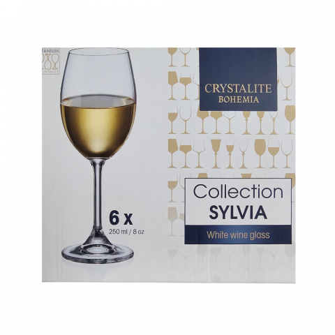 Sylvia - Set 6 pahare vin alb, cristalin, 250ml [0]