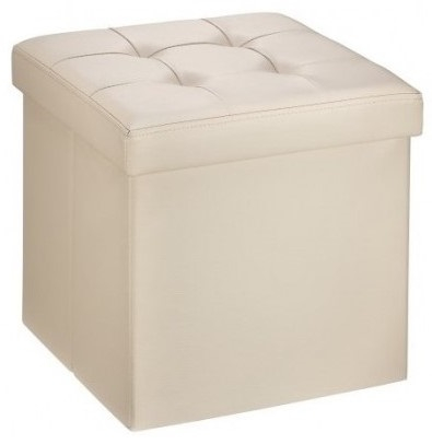 Taburet pliabil cu spatiu de  depozitare - 38x38x38 cm, Grunberg, bej [1]