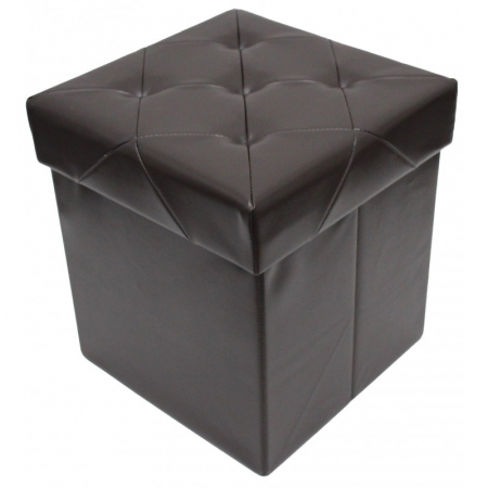 Taburet pliabil cu spatiu de depozitare, 38x38x38 cm, Grunberg, maro [0]