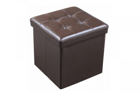 Taburet pliabil cu spatiu de depozitare - 38x38x38 cm, Grunberg, maro [0]