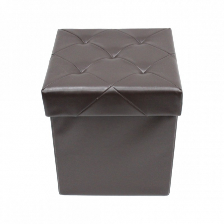 Taburet pliabil cu spatiu de depozitare, 38x38x38 cm, Grunberg, maro [1]