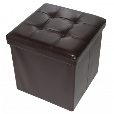 Taburet pliabil cu spatiu de depozitare - 38x38x38 cm, Grunberg, maro [1]
