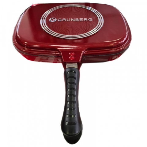 Tigaie dubla din aluminiu, ceramica marmorata, inchidere magnetica, inel din silicon, 32x22x7.50 cm [2]