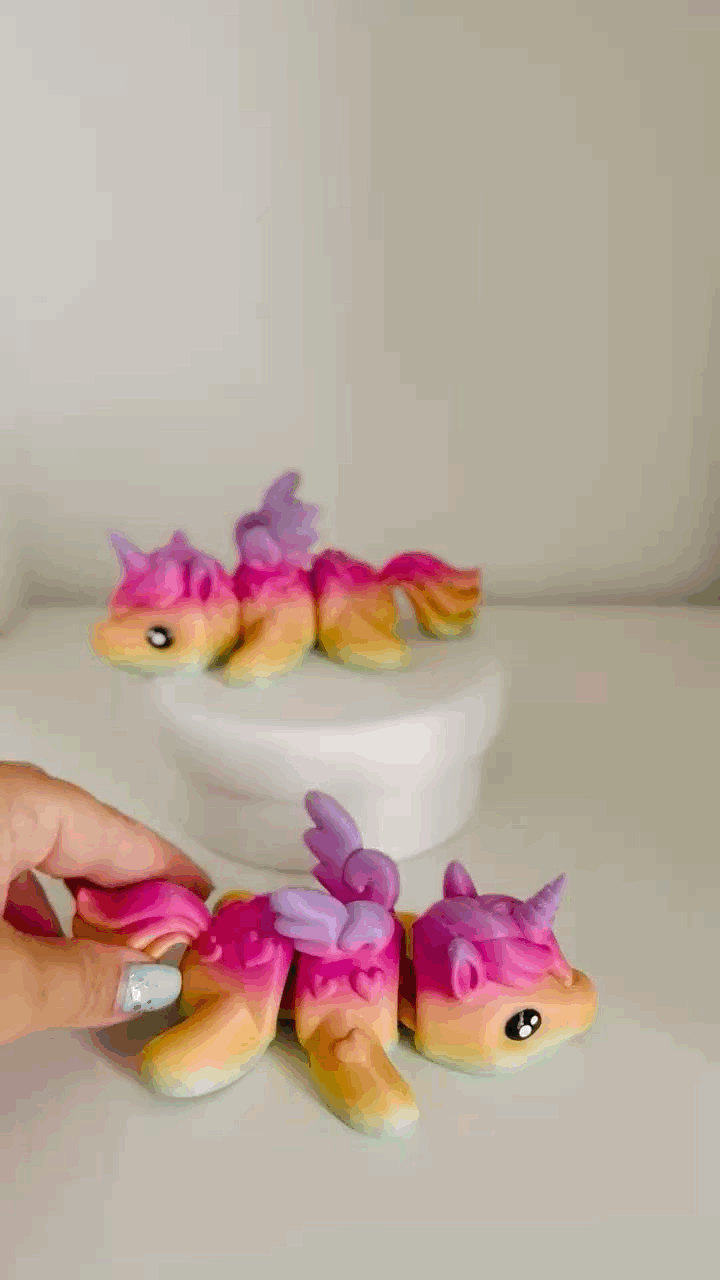 Figurine flexi - Figurina unicorn curcubeu