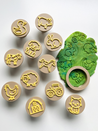 Jucarii si activitati montessori - Set stampile FARM
