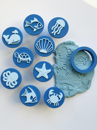 Jucarii si activitati montessori - Set stampile SEA LIFE