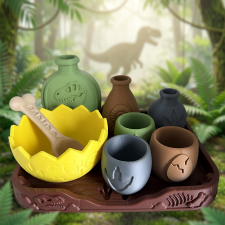 Jucarii si activitati montessori - Taramul Dinozaurilor - joc de rol - set senzorial