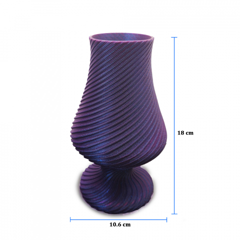 Vază Decorativă în Formă de Pocal– Design Unic cu Efect Spiralat [1]