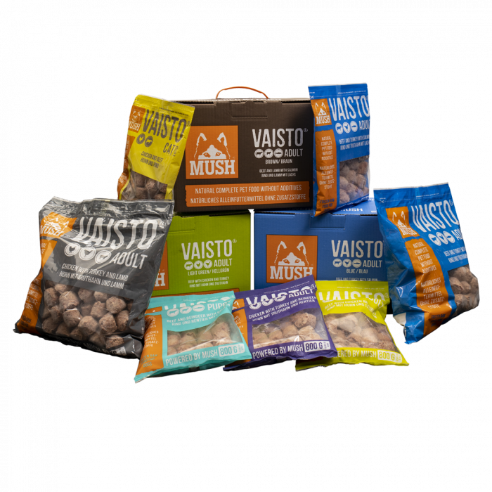 MUSH VAISTO® BLUE, meniu complet, echilibrat, BARF, congelat, combinatie de vita - curcan - somon [5]