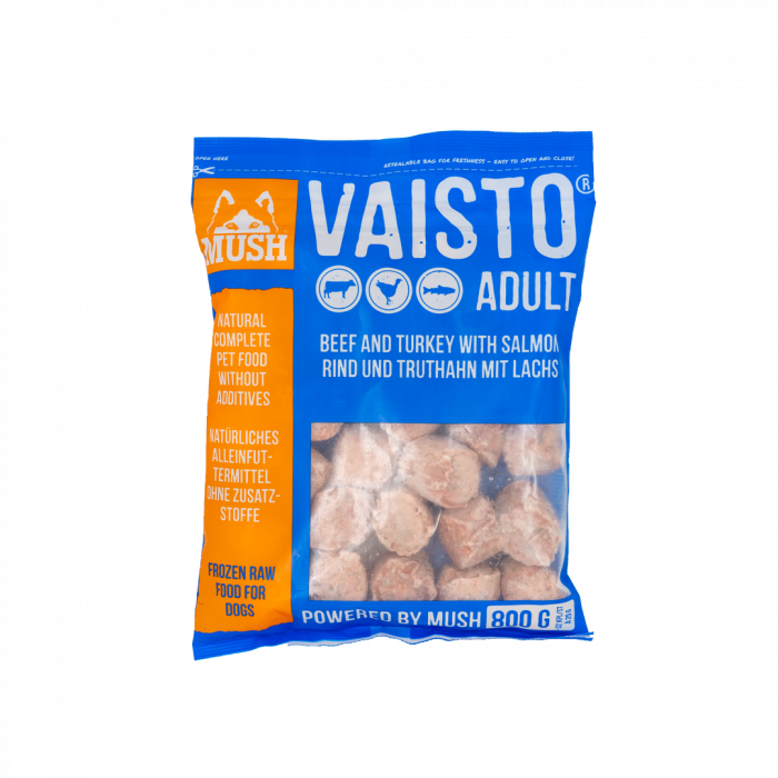 MUSH VAISTO® BLUE, meniu complet, echilibrat, BARF, congelat, combinatie de vita - curcan - somon [2]