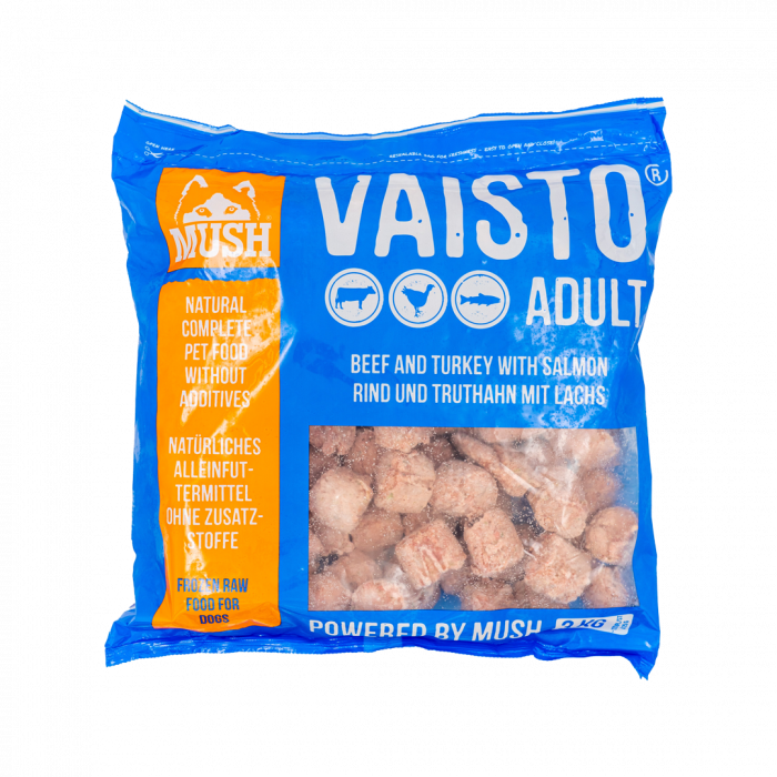 MUSH VAISTO® BLUE, meniu complet, echilibrat, BARF, congelat, combinatie de vita - curcan - somon [3]