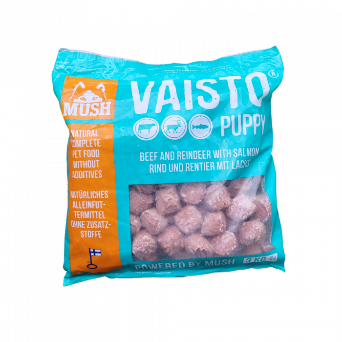 MUSH VAISTO® ICE BLUE PUPPY, meniu complet BARF, congelat, combinatie de vita - ren - somon [2]