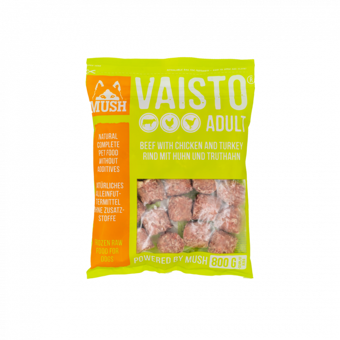 MUSH VAISTO® LIGHT GREEN, meniu complet BARF combinatie de vita - curcan - pui [3]