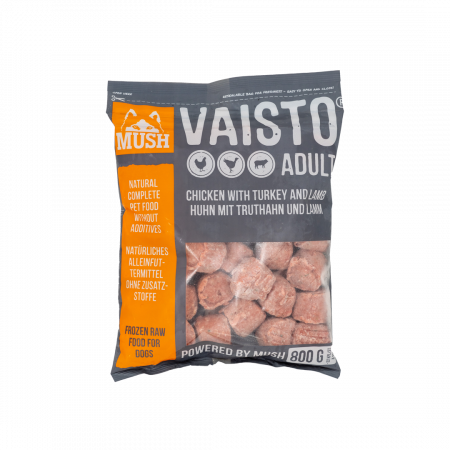 MUSH caini - mush-vaisto-grey-meniu-complet-echilibrat-barf-congelat-combinatie-de-curcan-pui-miel