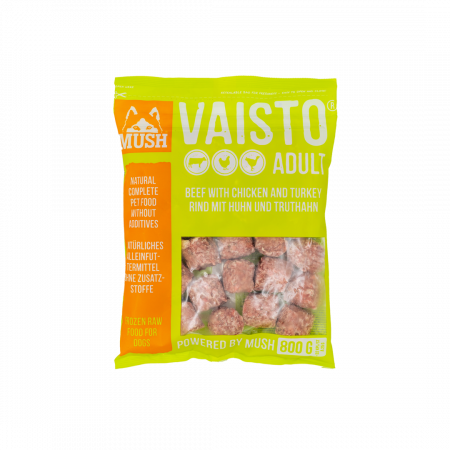 MUSH caini - MUSH VAISTO® LIGHT GREEN, meniu complet BARF combinatie de vita - curcan - pui