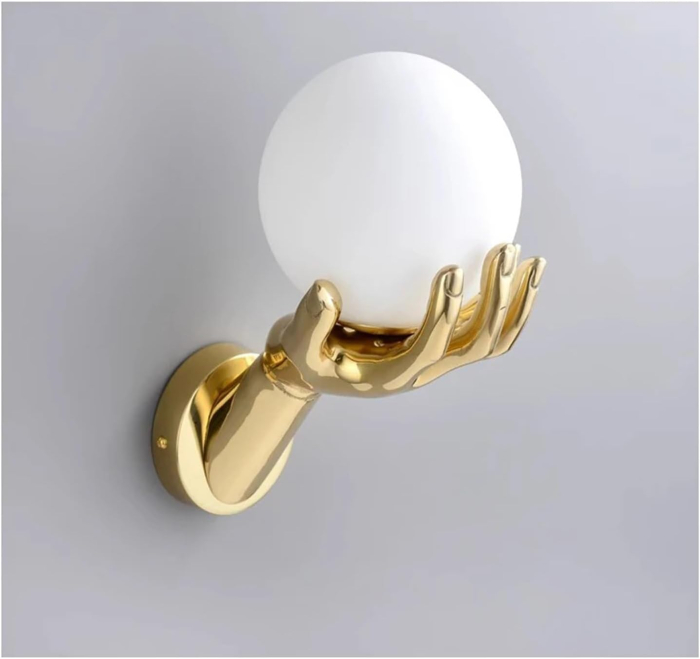 Aplica 2481 metal auriu cu glob din sticlă albă mată, soclu E27 [2]