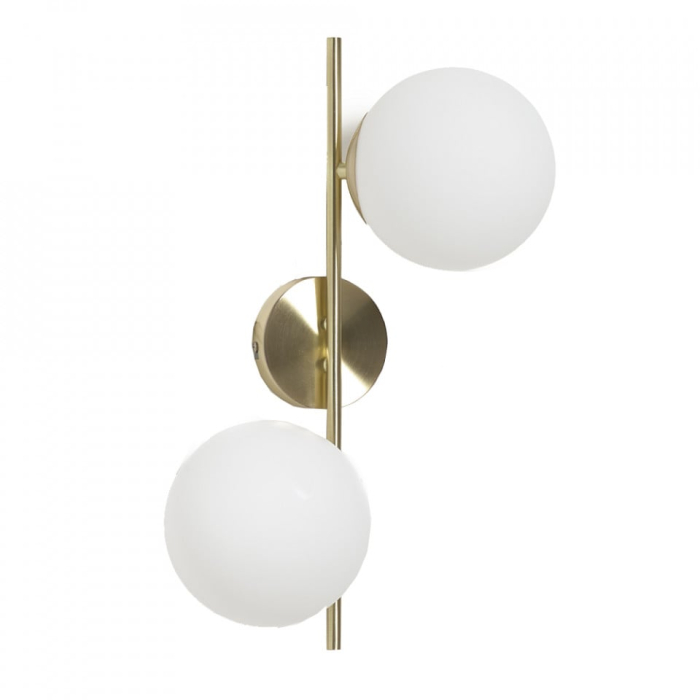 Aplica 5061/2 – 2xE27, metal auriu sau crom, globuri sticlă alb mat [2]