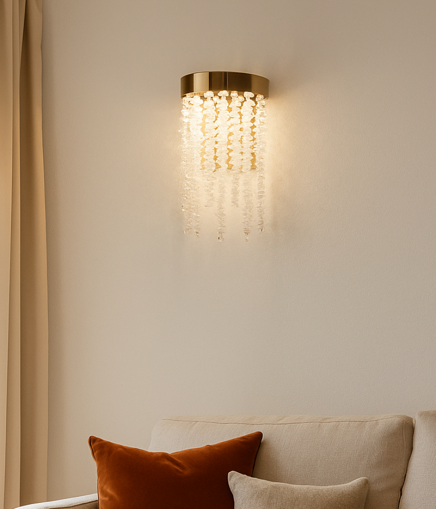 Aplica 6116/1 – design elegant cu franjuri din sticlă, finisaj auriu sau crom lucios, 2xE14 [1]