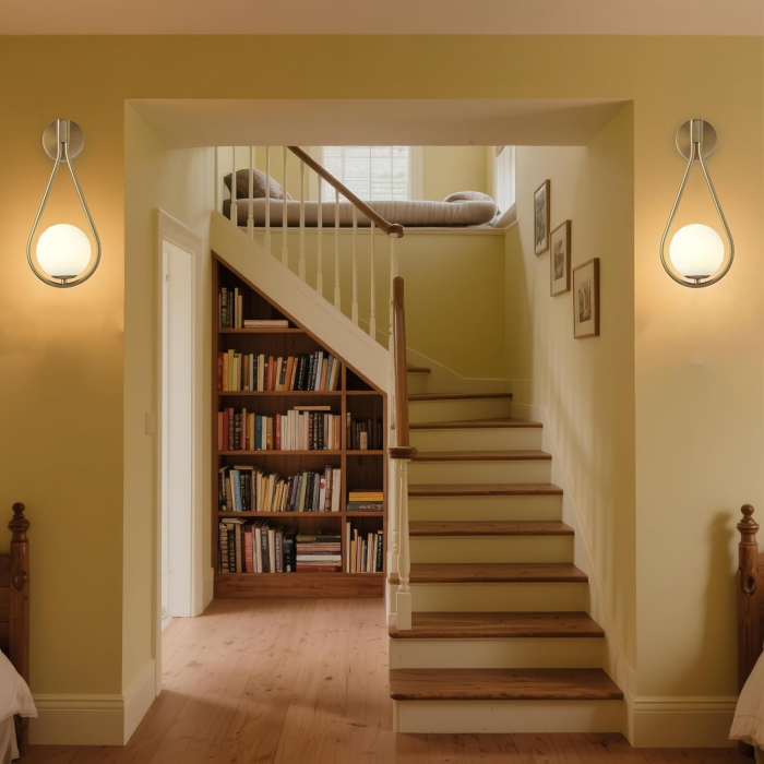 Aplică de perete 6121 metal auriu / negru cu glob din sticlă albă mată, design modern E27 [3]