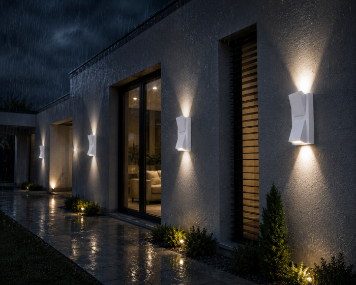 Aplică exterior LED SZ-2714 alb/negru din aluminiu cu iluminare sus-jos IP65 [2]