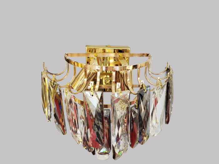 Aplica Perete Metal Auriu si Cristale K9 Model 3361 Cascada 30x25 cm [3]
