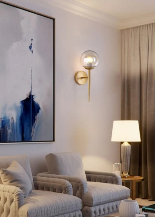 Aplica Perete W8216 Metal/Sticlă E14 – Eleganță și Versatilitate [2]