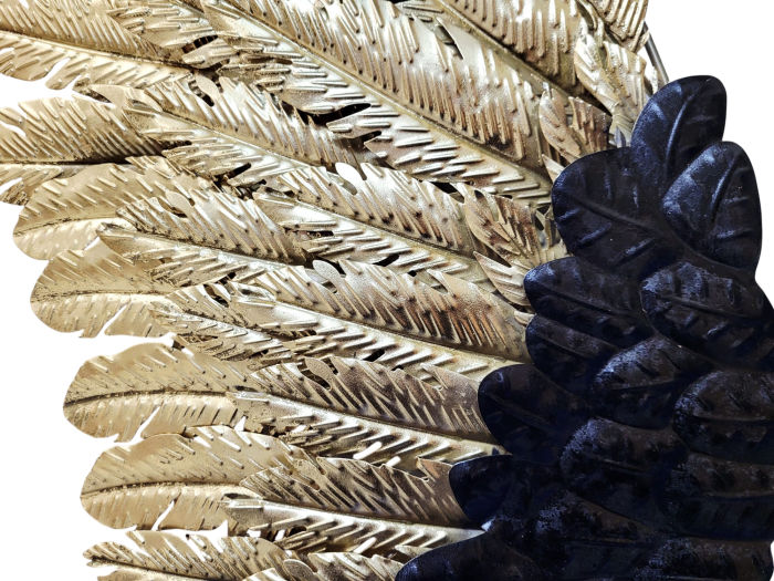 Aripi Decorative de Perete 16448, Metal Auriu-Negru, Design Aripi de Înger, 116 cm [3]