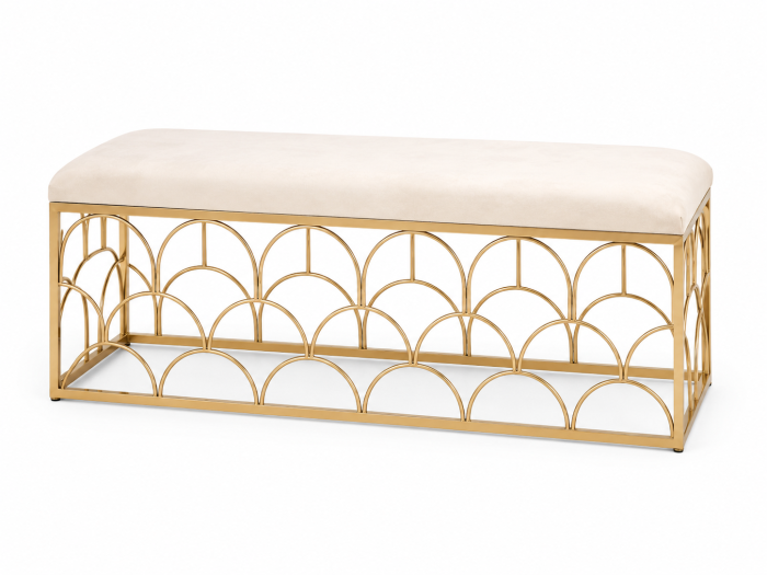 Banchetă aurie cu șezut catifea bej ZW025-100 120 cm [2]