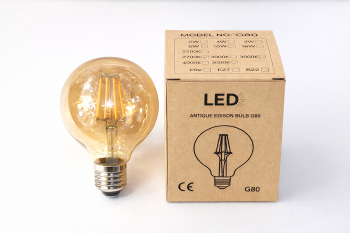 Bec LED decorativ G80 8W 3000K E27 – lumină caldă, stil vintage Edison [2]