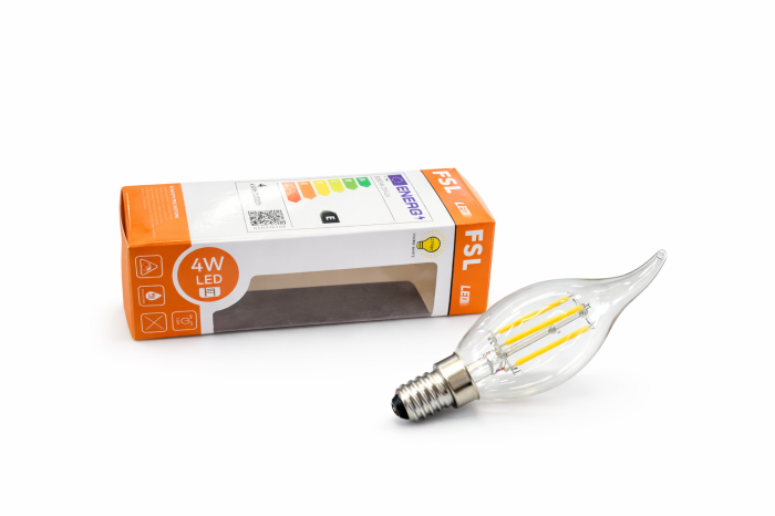 bec LED lumanare E14 4W filament sticla transparenta lumina calda 2700K [2]