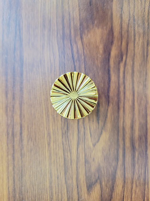 Buton Mobilă DK003 din Plastic Premium, Auriu Lucios, Model Raze Radiale, 4x3 cm [2]