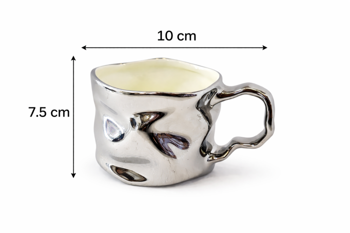 Cană ceramică modernă negru și gri lucios design texturat [3]