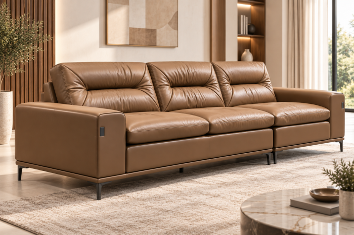 Canapea 6230 din piele naturală și ecologică, lungime 305 cm, design modern [2]